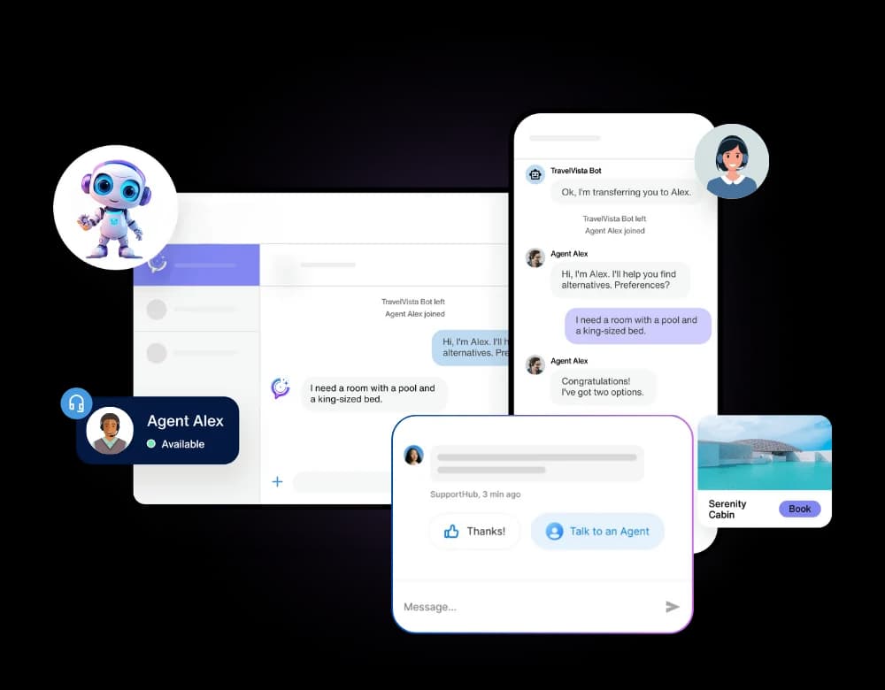 24/7 support chatbots — screenshot of the Textalky workflow