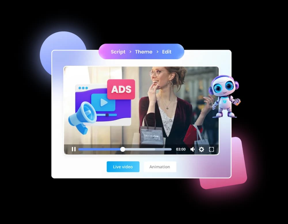 Automated video ads in minutes — screenshot of the Textalky workflow